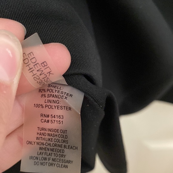 Ellen Tracy black dress with front gold embellishment - Picture 7 of 8